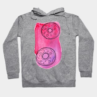 Pink Watercolor Doughnuts Hoodie